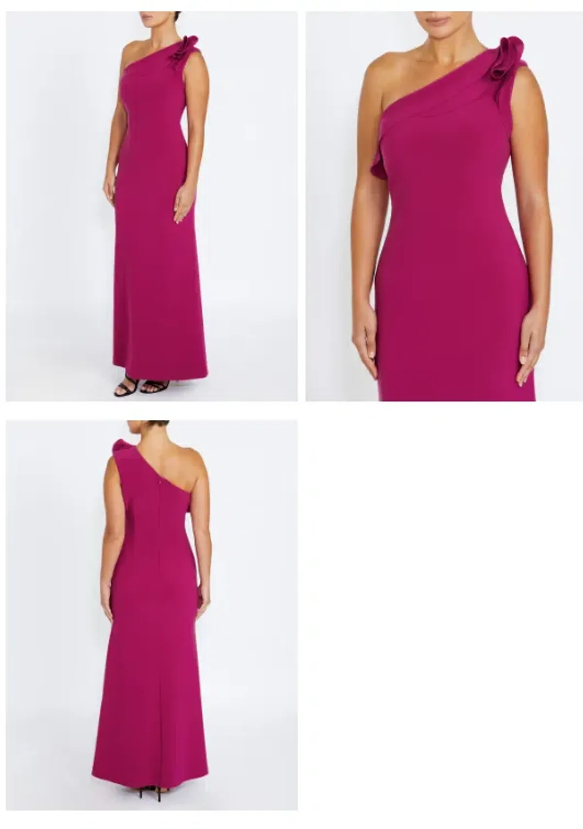 Anthea Crawford Tarquin Sangria Pink Gown One shoulder - Image 2
