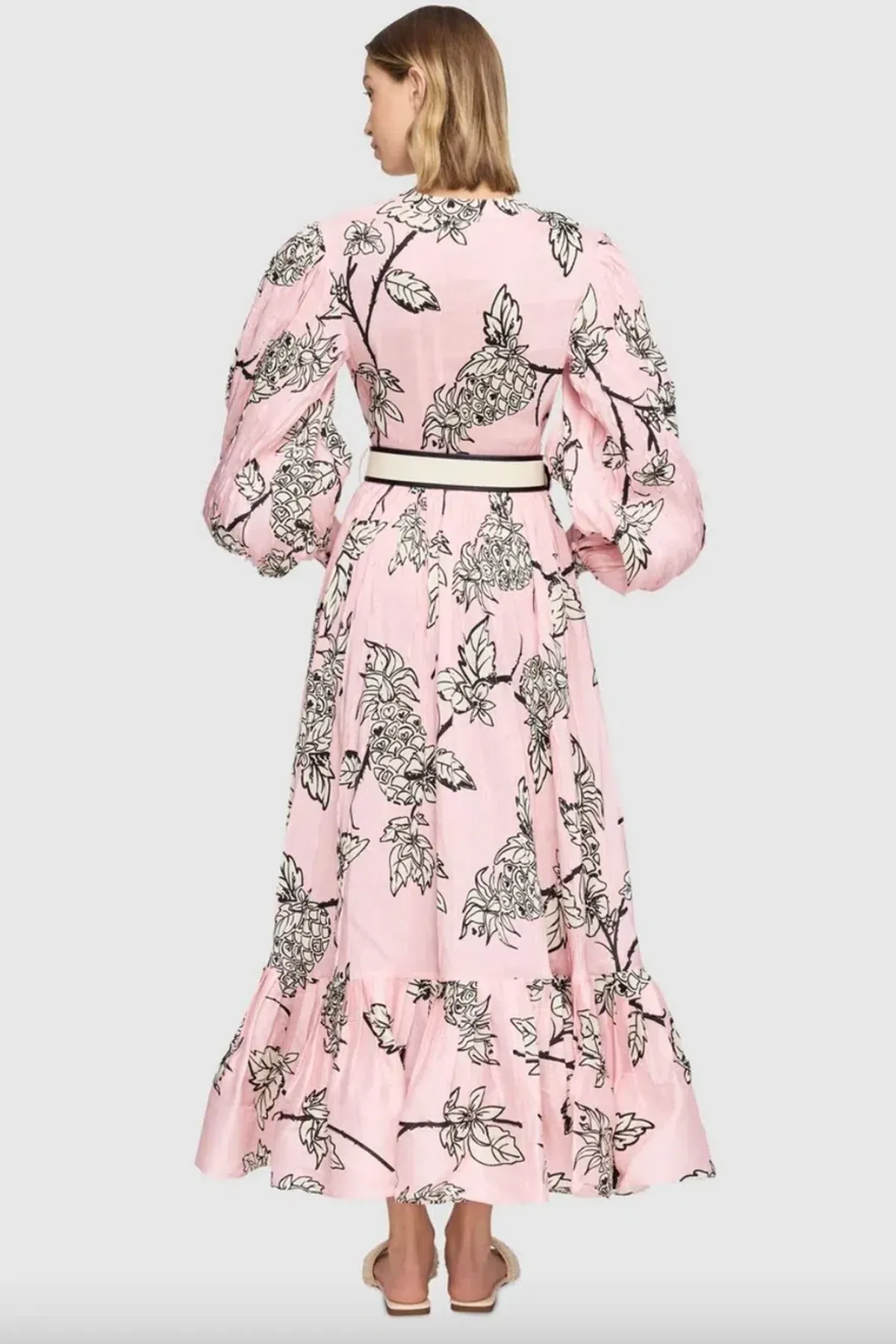 LEO LIN Pina Silk Linen Maxi Dress Floral - Image 2