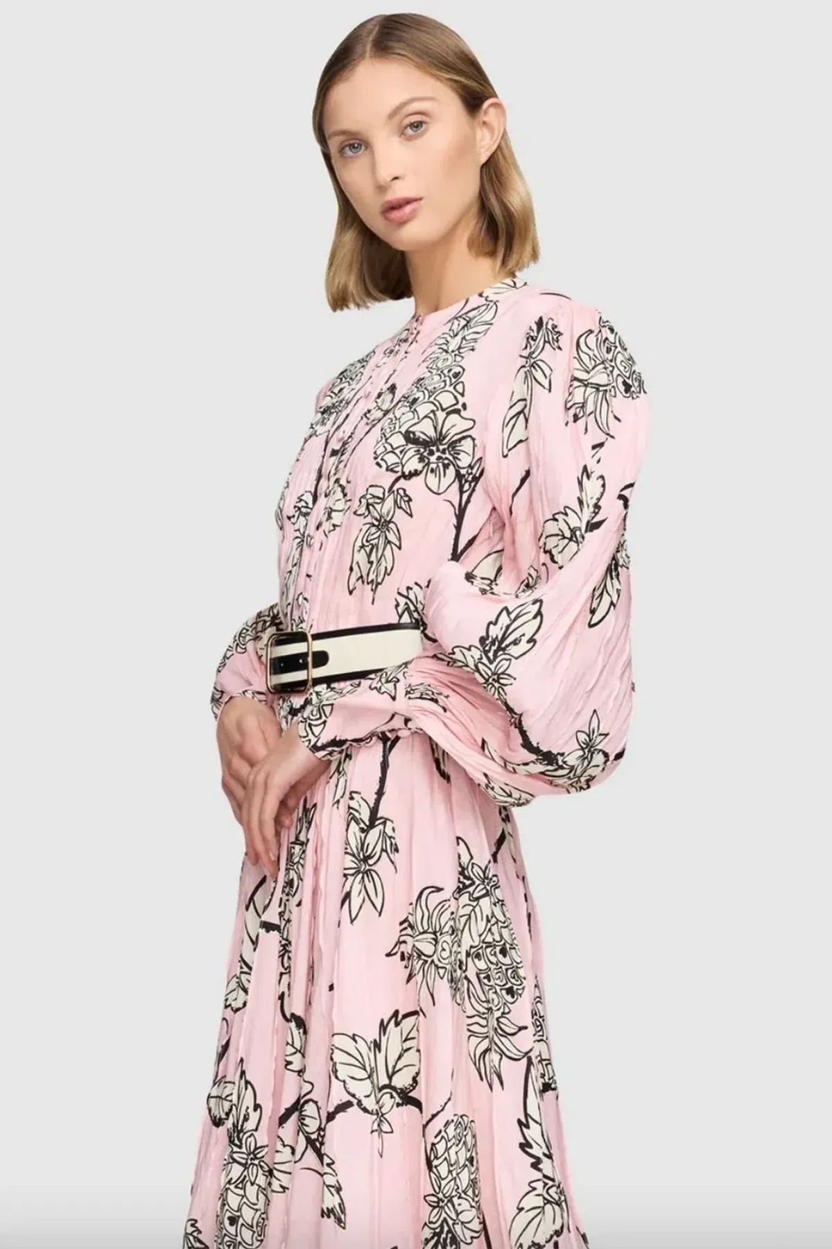 LEO LIN Pina Silk Linen Maxi Dress Floral - Image 3