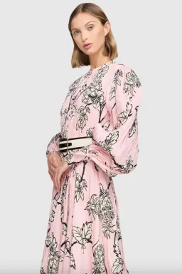 LEO LIN Pina Silk Linen Maxi Dress Floral for rent on The Volte - image 3