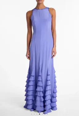 Same - Tired Chiffon Gown size 6 for rent on The Volte - image 2