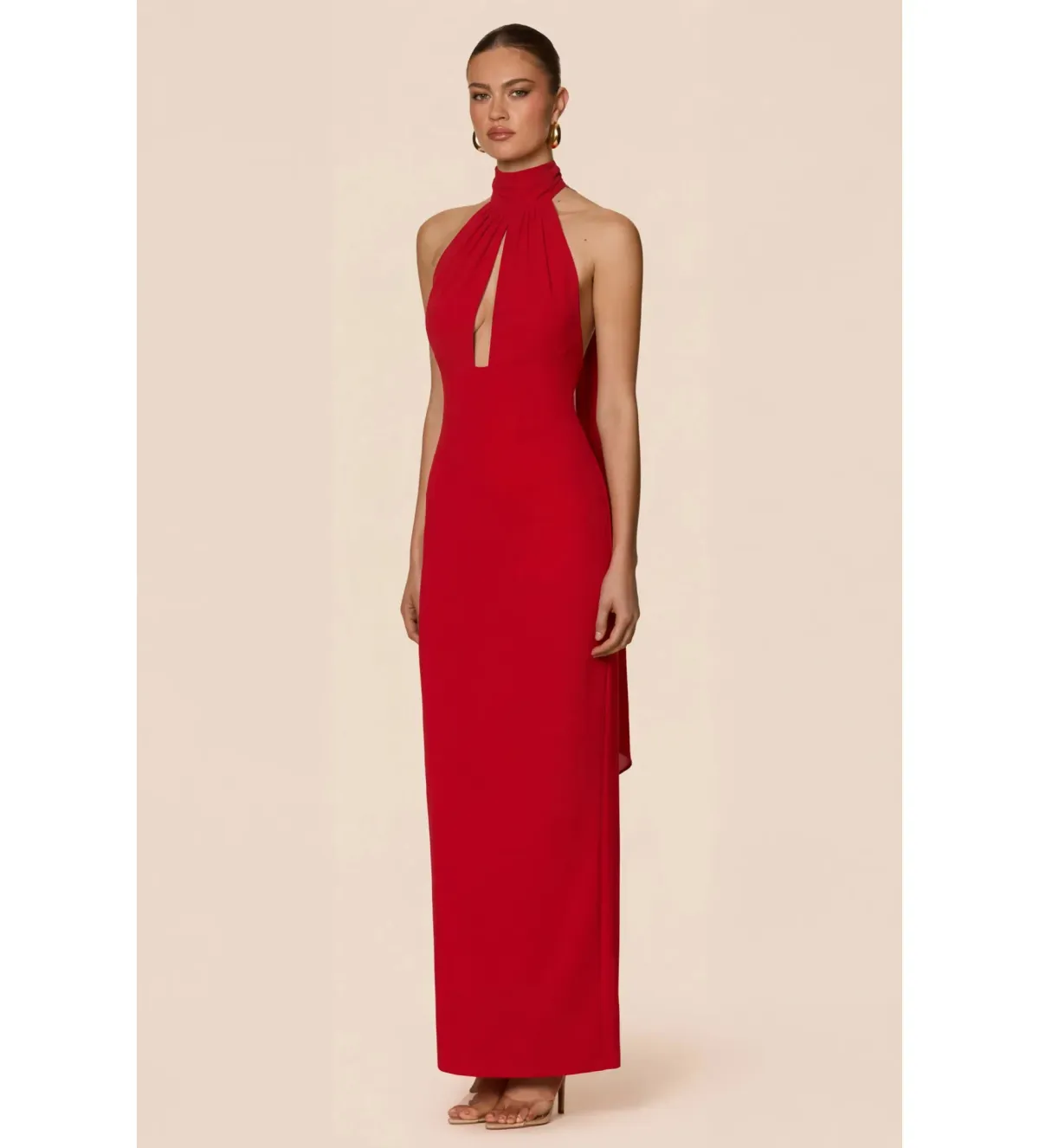 Nookie Martini Halter Gown in Red Size S/AU8 - Image 2