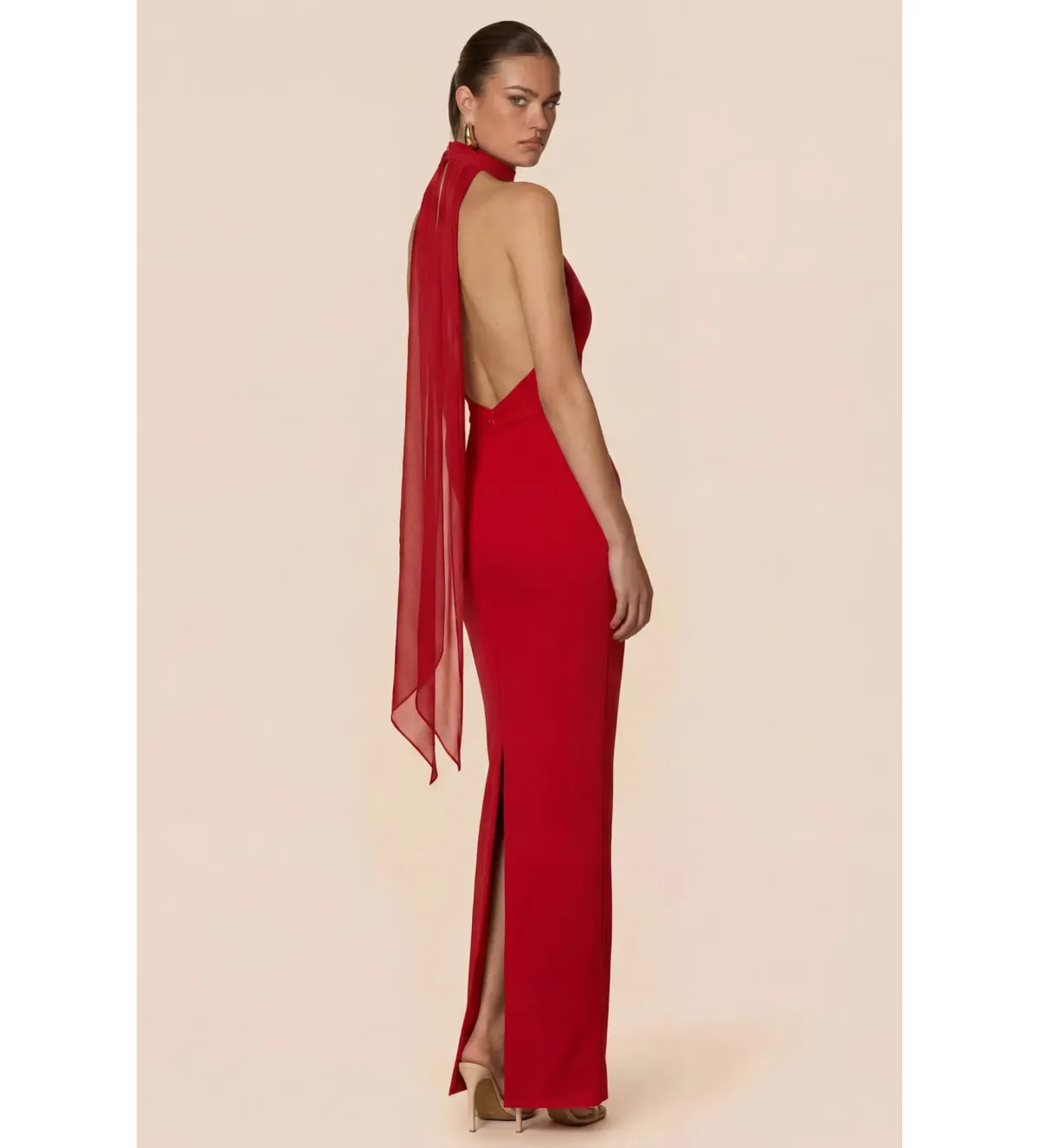 Nookie Martini Halter Gown in Red Size S/AU8 - Image 3