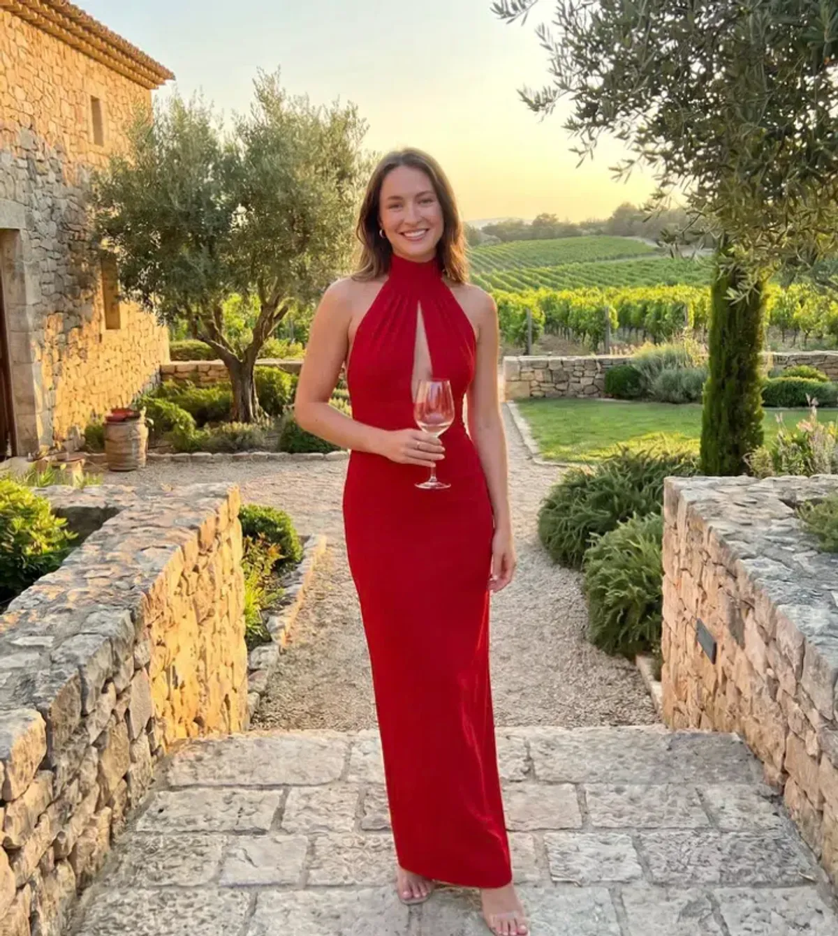 Nookie Martini Halter Gown in Red Size S/AU8 - Image 1