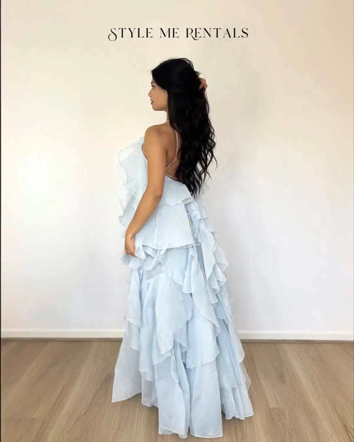Aje Pandorea Layered Maxi Dress Silver Blue Size 10 - Image 5