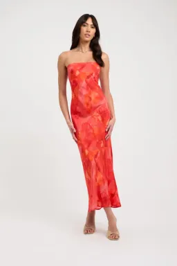 Kookai Zya Slip Dress - Coral Red - XS for rent on The Volte - image 1