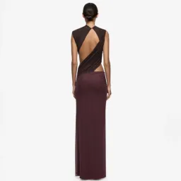 Bec and Bridge Conni Twist Maxi Dress Aubergine Dark Choc Size 10 for rent on The Volte - image 4