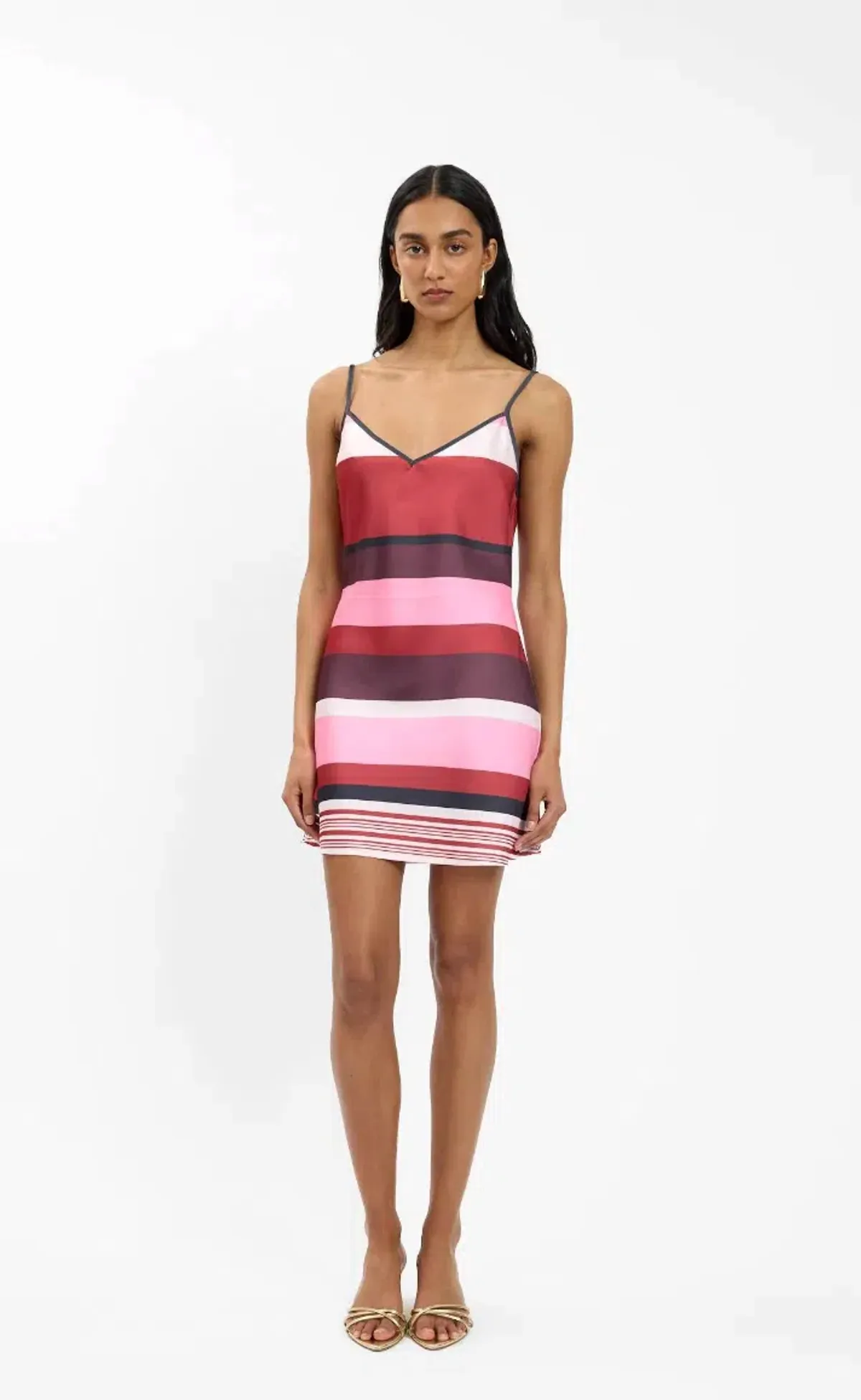 With Harper Lu Bias Mini Dress - Fuchsia Stripe - size small  - Image 4