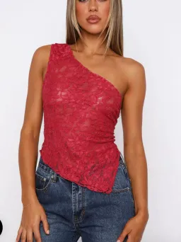 White Fox Boutique It's a Love Story Top in Berry for rent on The Volte - image 1