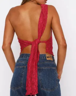 White Fox Boutique It's a Love Story Top in Berry for rent on The Volte - image 2