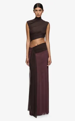 Bec & Bridge Conni Maxi Dress in Dark Chocolate/Aubergine Size AU 10 for rent on The Volte - image 1