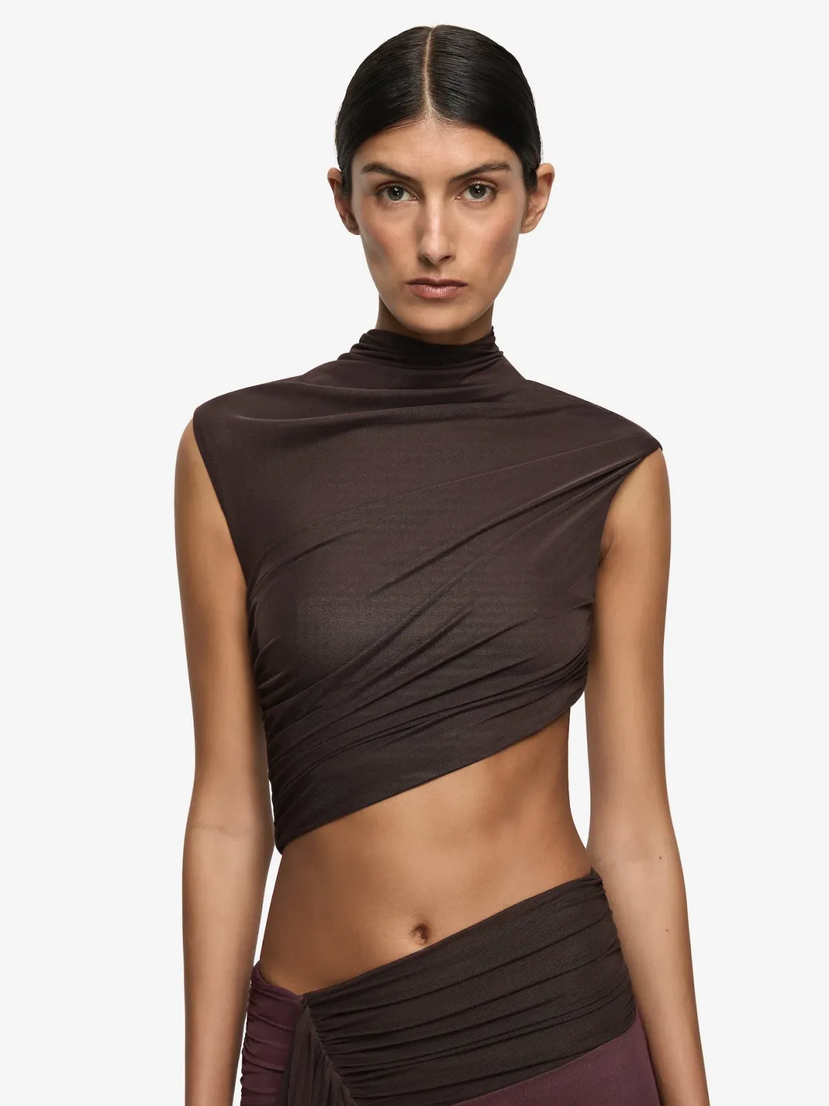 Bec & Bridge Conni Maxi Dress in Dark Chocolate/Aubergine Size AU 8 - Image 2