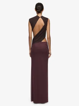Bec & Bridge Conni Maxi Dress in Dark Chocolate/Aubergine Size AU 8 for rent on The Volte - image 3