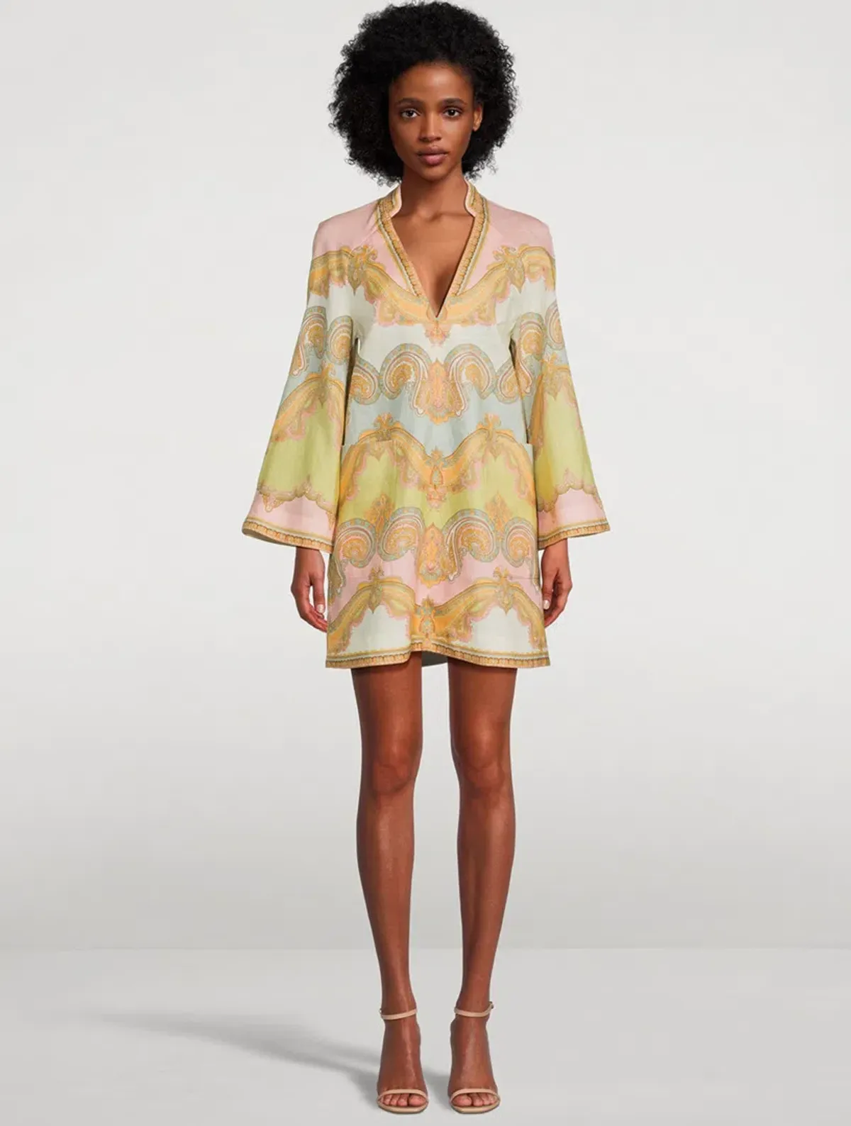 Zimmermann Maxine Tunic Mini Dress in Gold Paisley Size 2 / AU 12 - Image 1