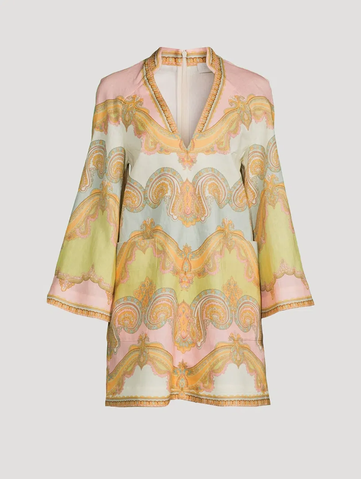 Zimmermann Maxine Tunic Mini Dress in Gold Paisley Size 2 / AU 12 - Image 3