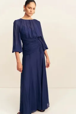 Shona Joy Romy High Neck Balloon Sleeve Maxi Dress; size 12 for rent on The Volte - image 3