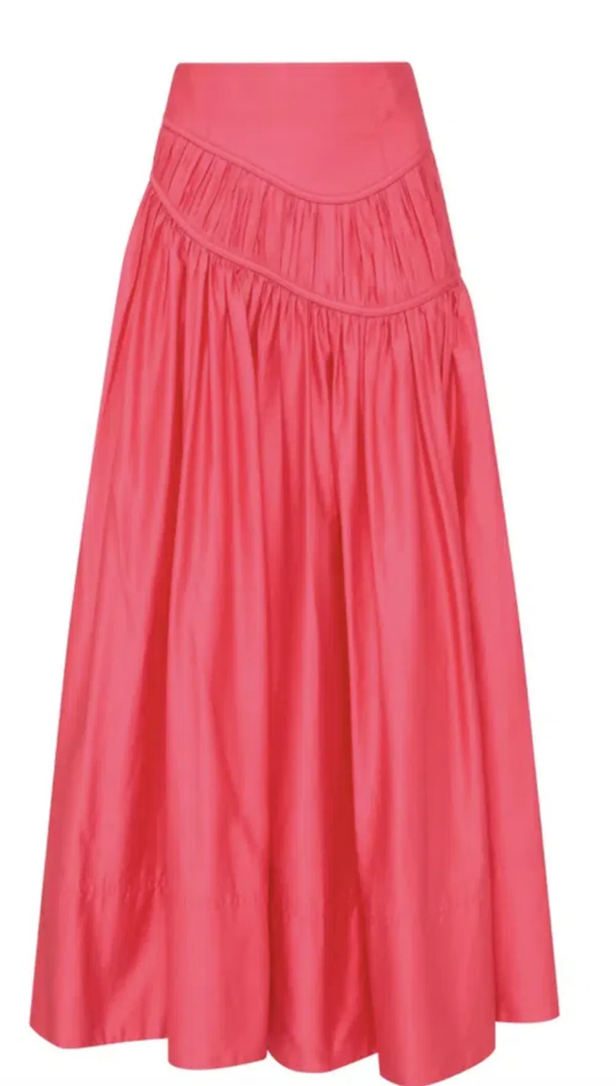 AJE 2-piece size 8 Pepper Ruched Bodice & Curve Midi Skirt Rouge Pink - Image 3