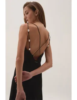 Aje Studio Agate cross back black dress 10 for rent on The Volte - image 2