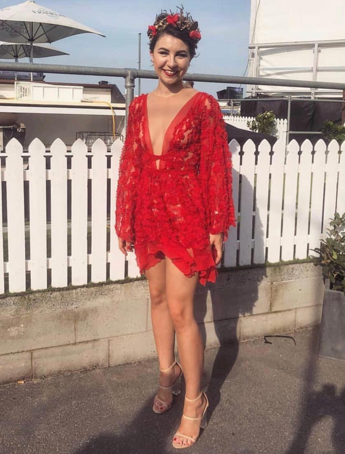 Judy Copley Couture Red Poppy Dress Size 6  - Image 1