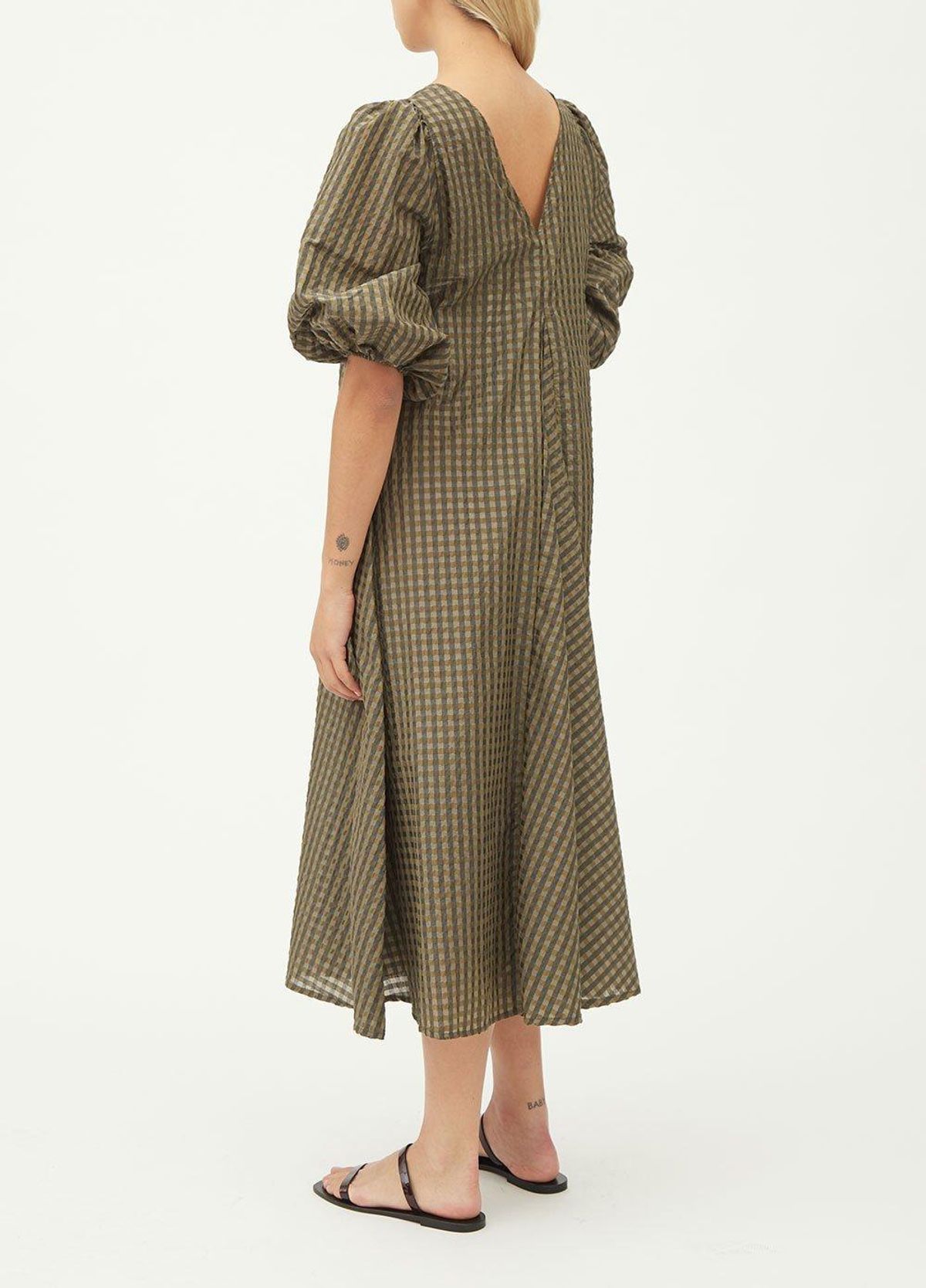 Ganni Seersucker Check Dress size 40 - Image 3