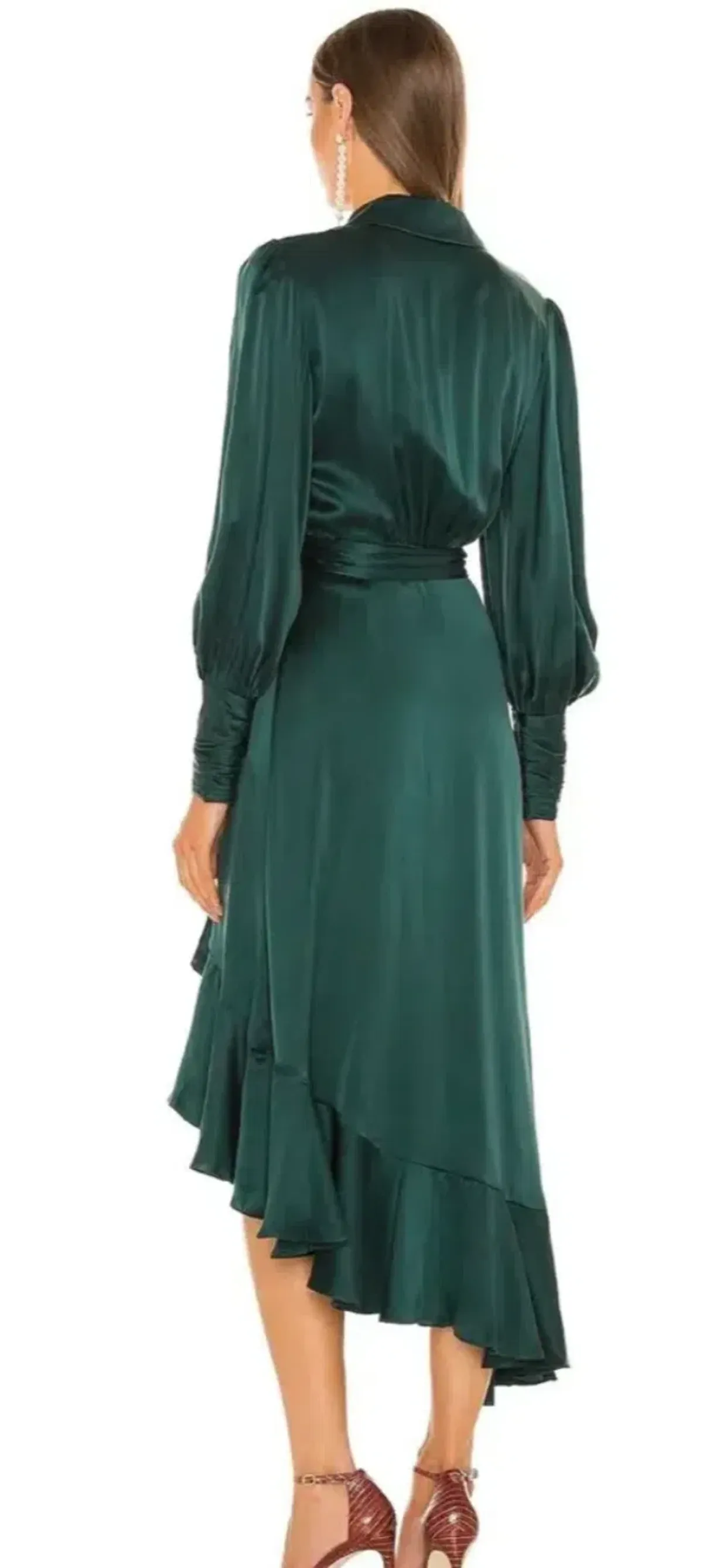 Zimmermann Wrap Dress - Forest Green Sz 2 - Image 2