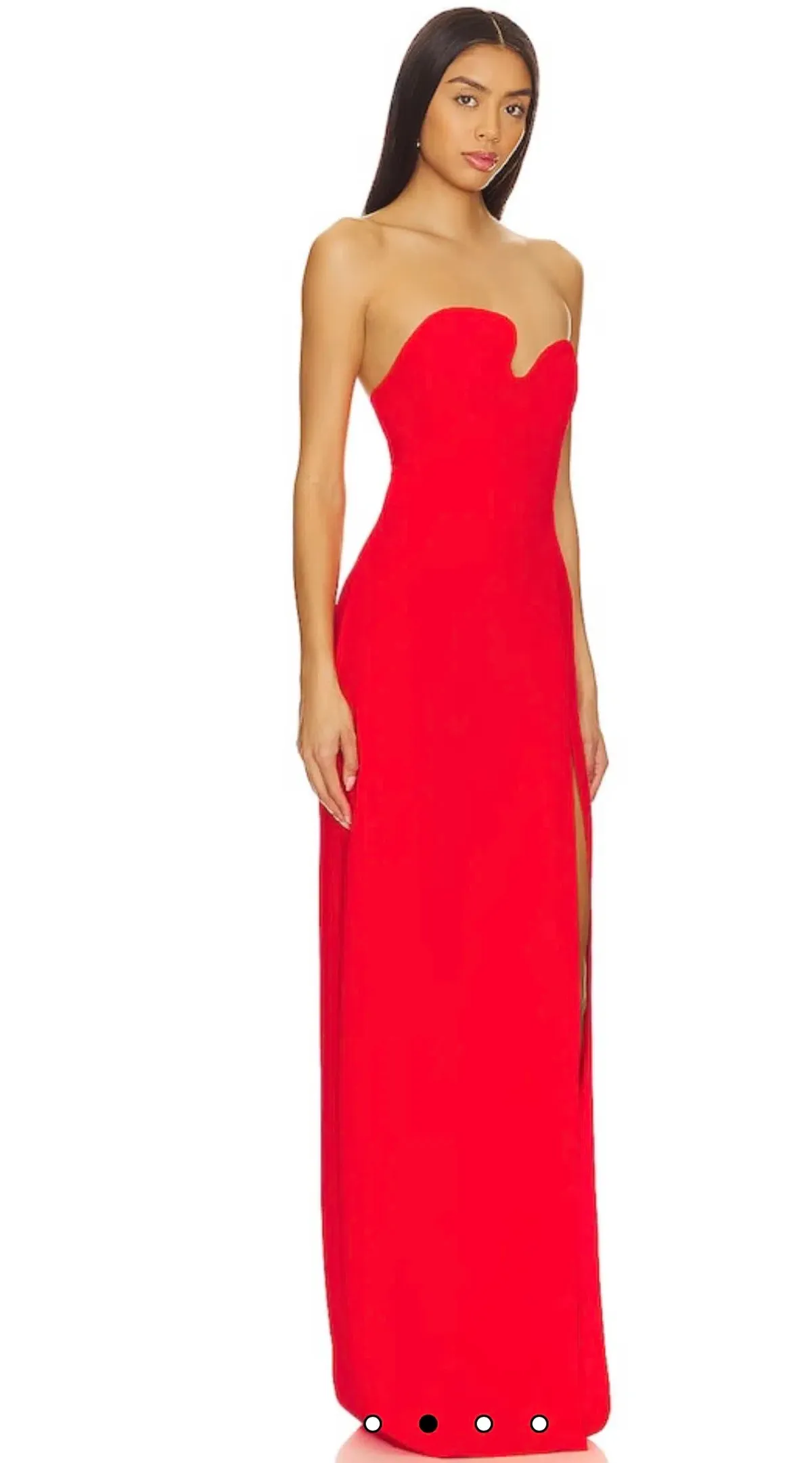 Amanda Uprichard full length puzzle gown in size 8, in crimson with leg slit - Image 2