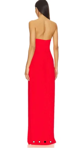 Amanda Uprichard full length puzzle gown in size 8, in crimson with leg slit for rent on The Volte - image 1