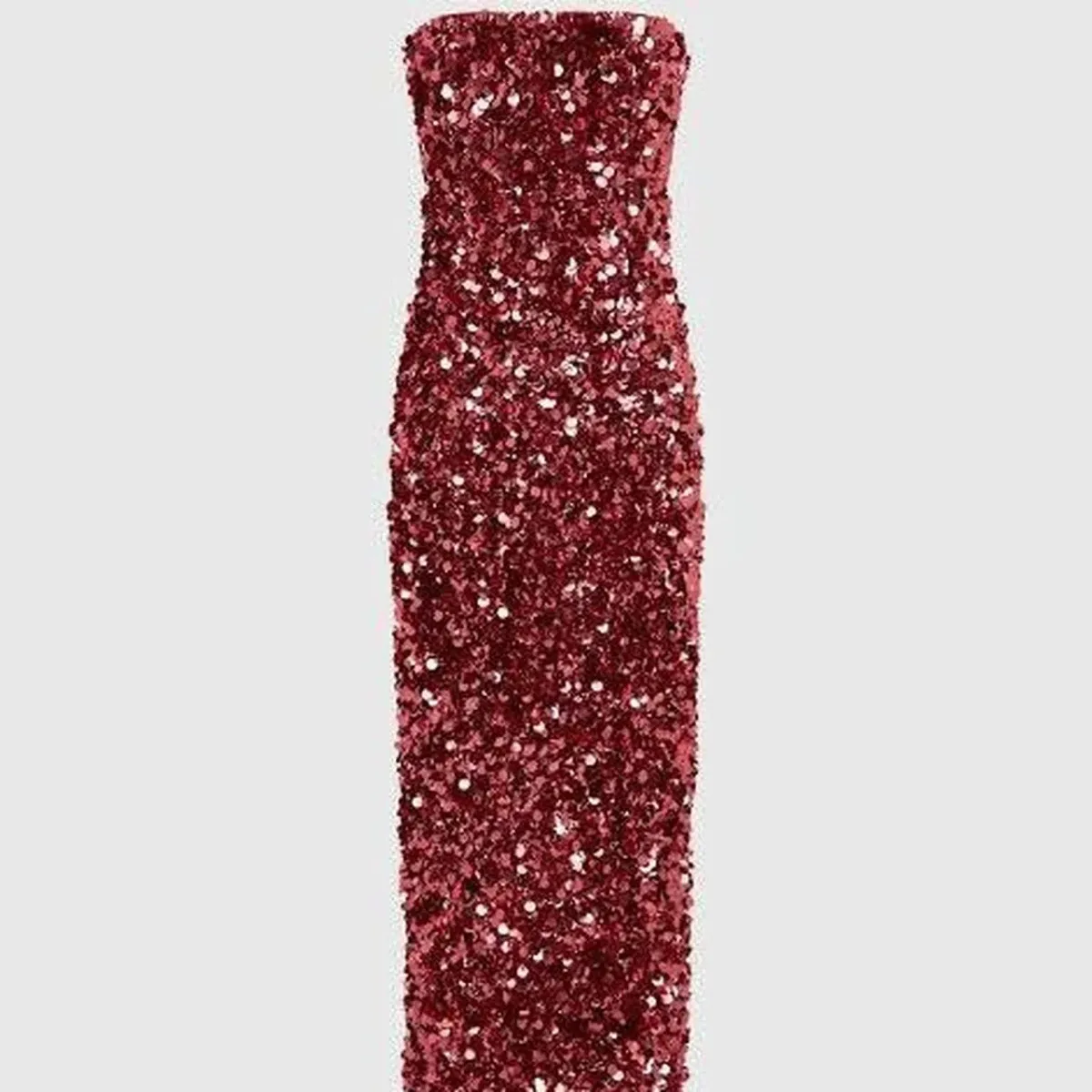 👠Leo Lin Rayna Sequin Bustier Maxi Dress - Size 12 - Mulberry / Red Wine / Burgundy Strapless Formal Gown 👠 - Image 4