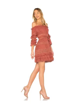 Zimmermann Corsair Frill Tier Dress in Vintage Rose Size 2/AU 12 for rent on The Volte - image 2