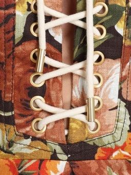 Zimmermann Bonita Lace Up Mini Dress in Chocolate Floral Size 0P (AU 6) for rent on The Volte - image 4