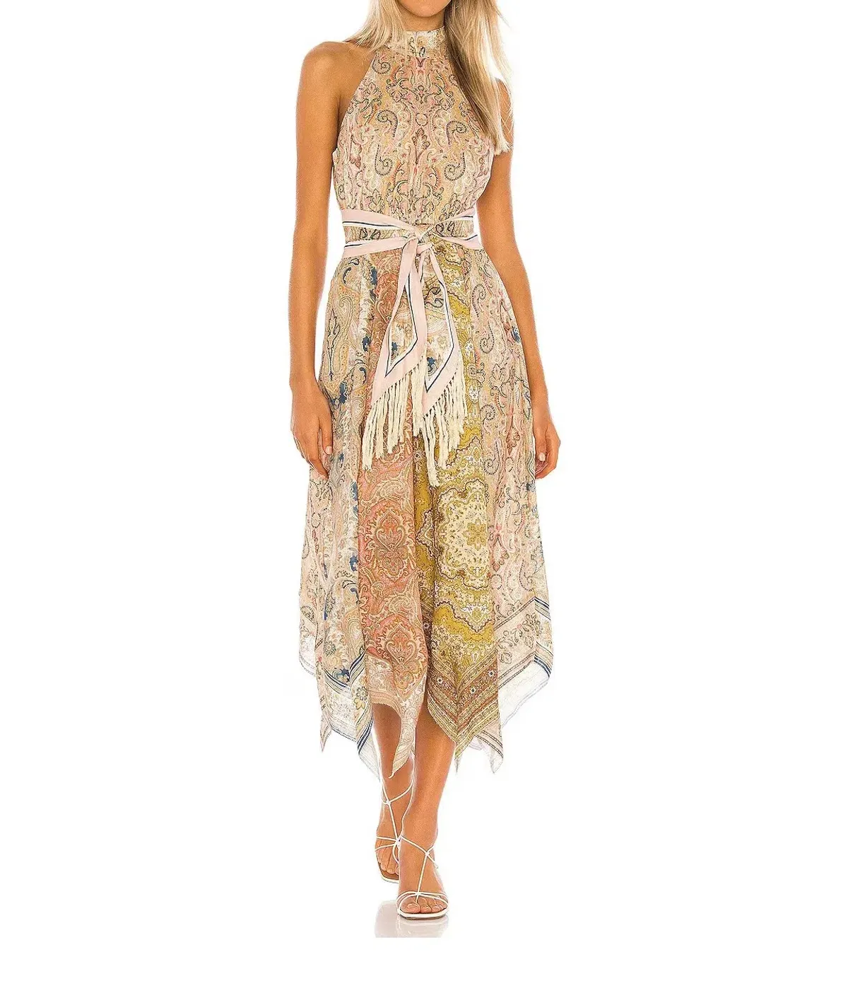 Zimmerman Freja Hanky Hem Long Dress Spliced Print Size 2/AU 12 - Image 1