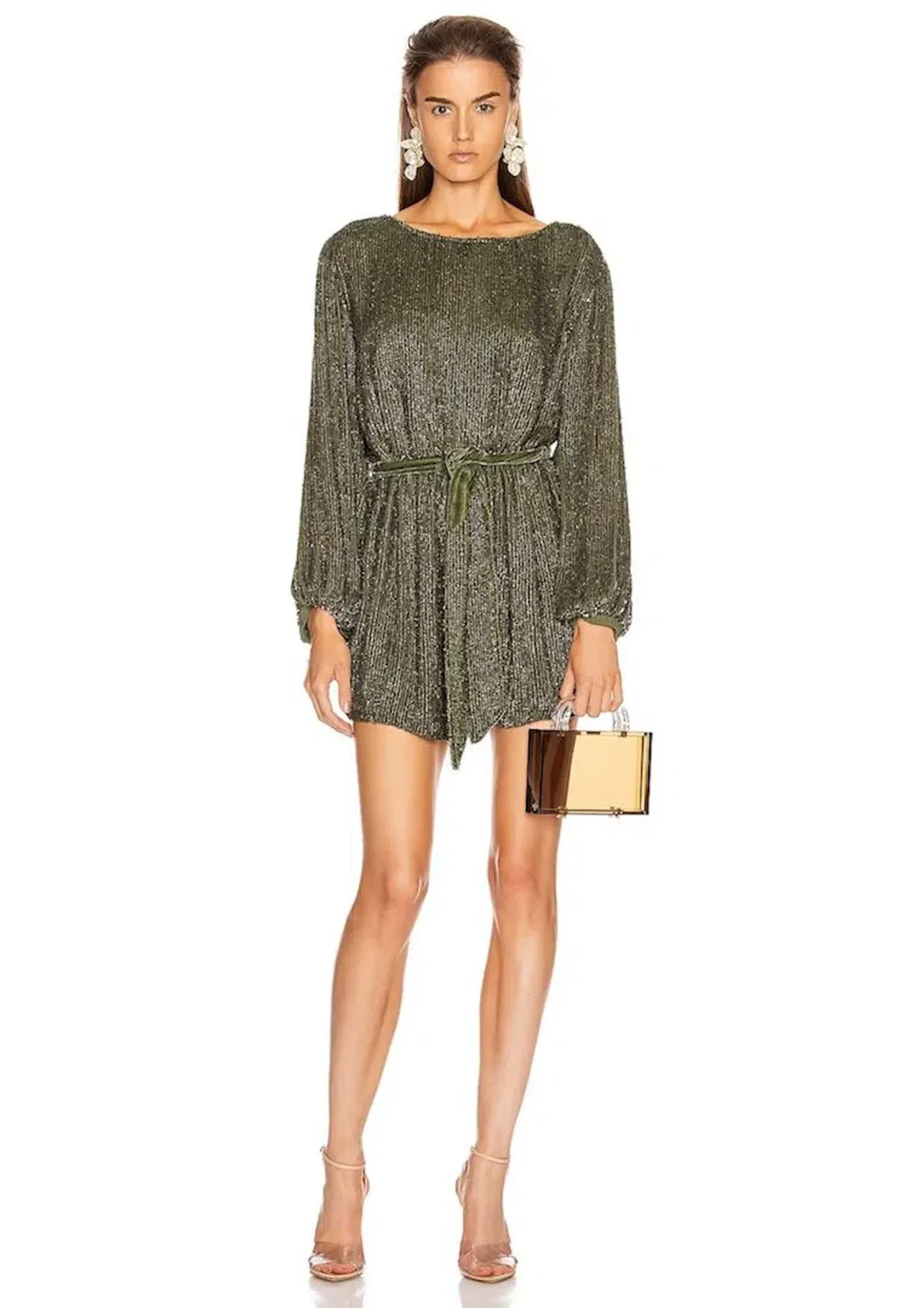 Retrofete Grace Mini Dress in Army Green Size S / Au 8 - Image 1