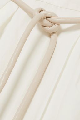 Nanushka - Lilith vegan leather-trimmed cotton-poplin maxi dress in White (size 8) NEVER WORN! for rent on The Volte - image 5