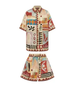 Alemais Michelle Shirt Shorts Set Moroccan Print Size 12 for rent on The Volte - image 4