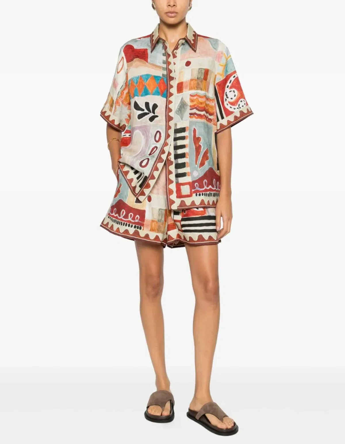 Alemais Michelle Shirt Shorts Set Moroccan Print Size 12 - Image 1