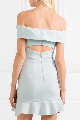 Rebecca Vallance Hamptons Off The Shoulder Crepe Mini Dress in Size 10 for rent on The Volte - image 4