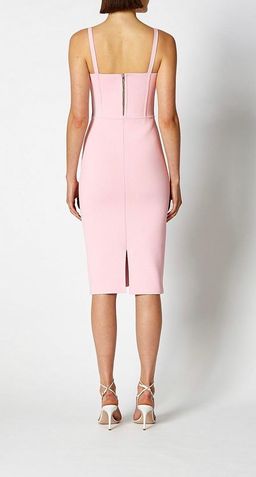 Scanlan Theodore Crepe Knit Bustier Dress Pink Size 8 for rent on The Volte - image 3