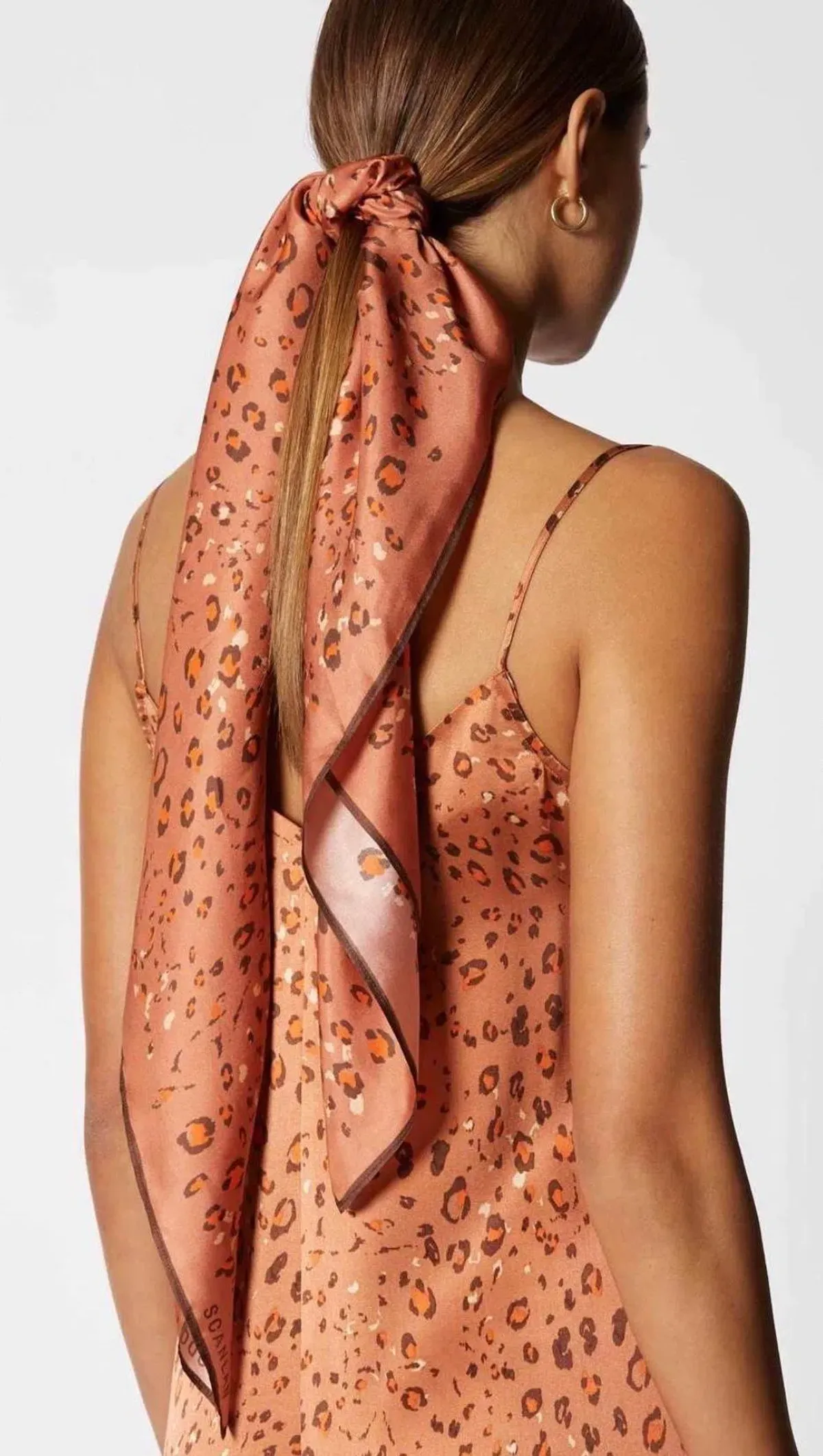 Scanlan Theodore Silk Leopard Slip Dress & Scarf Print Size 10 - Image 4