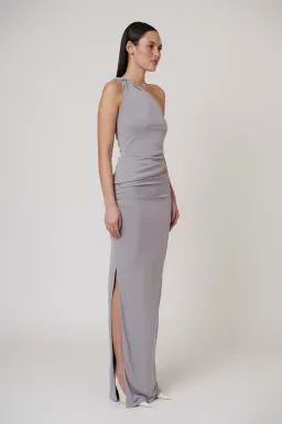 Bayse Maia Draped Maxi Skirt Blue Steel Size 8 / S — Races, Cocktail, Wedding Guest for rent on The Volte - image 2