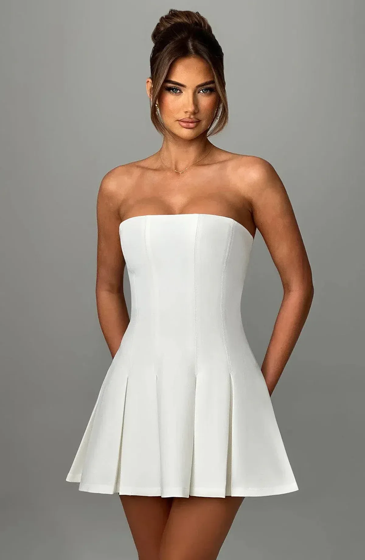 Babyboo Bryony Mini Dress Ivory Strapless Size 8 / S — Cocktail, Evening, Wedding Guest - Image 2