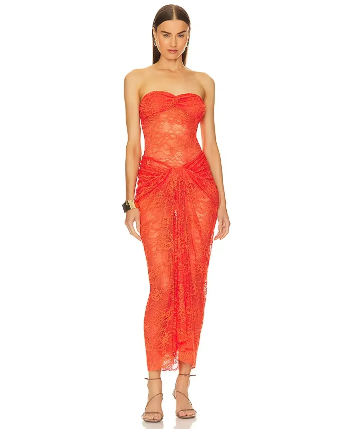 Natalie Rolt Naomi Dress Tangerine Size 6 - Image 3