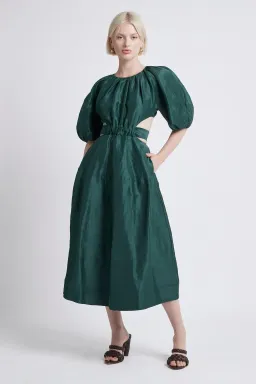 Aje Mimosa Cutout Midi Dress Emerald Green Size 12 for rent on The Volte - image 2