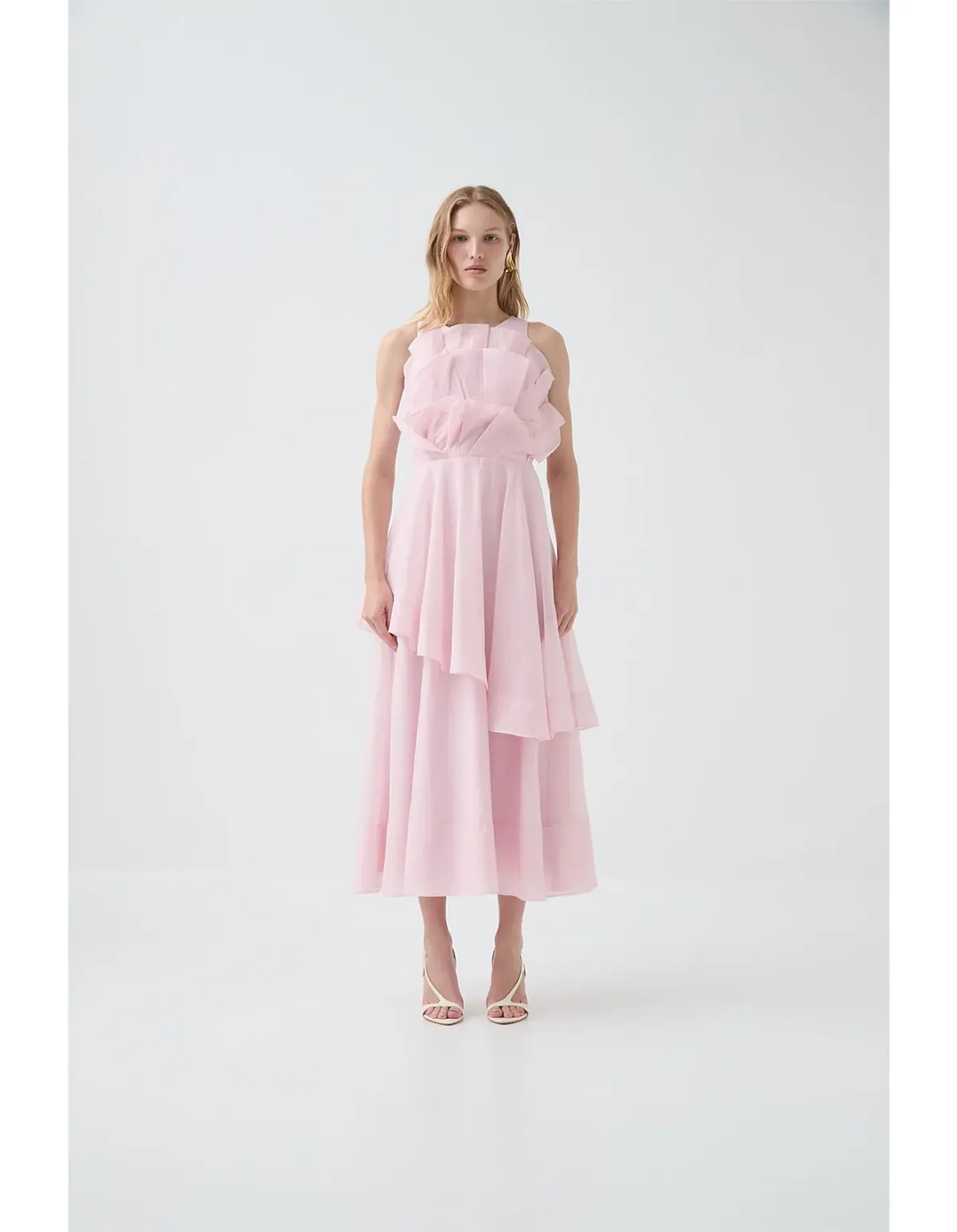 Aje Selestia Midi Dress Size 6 Ash Pink - Image 1