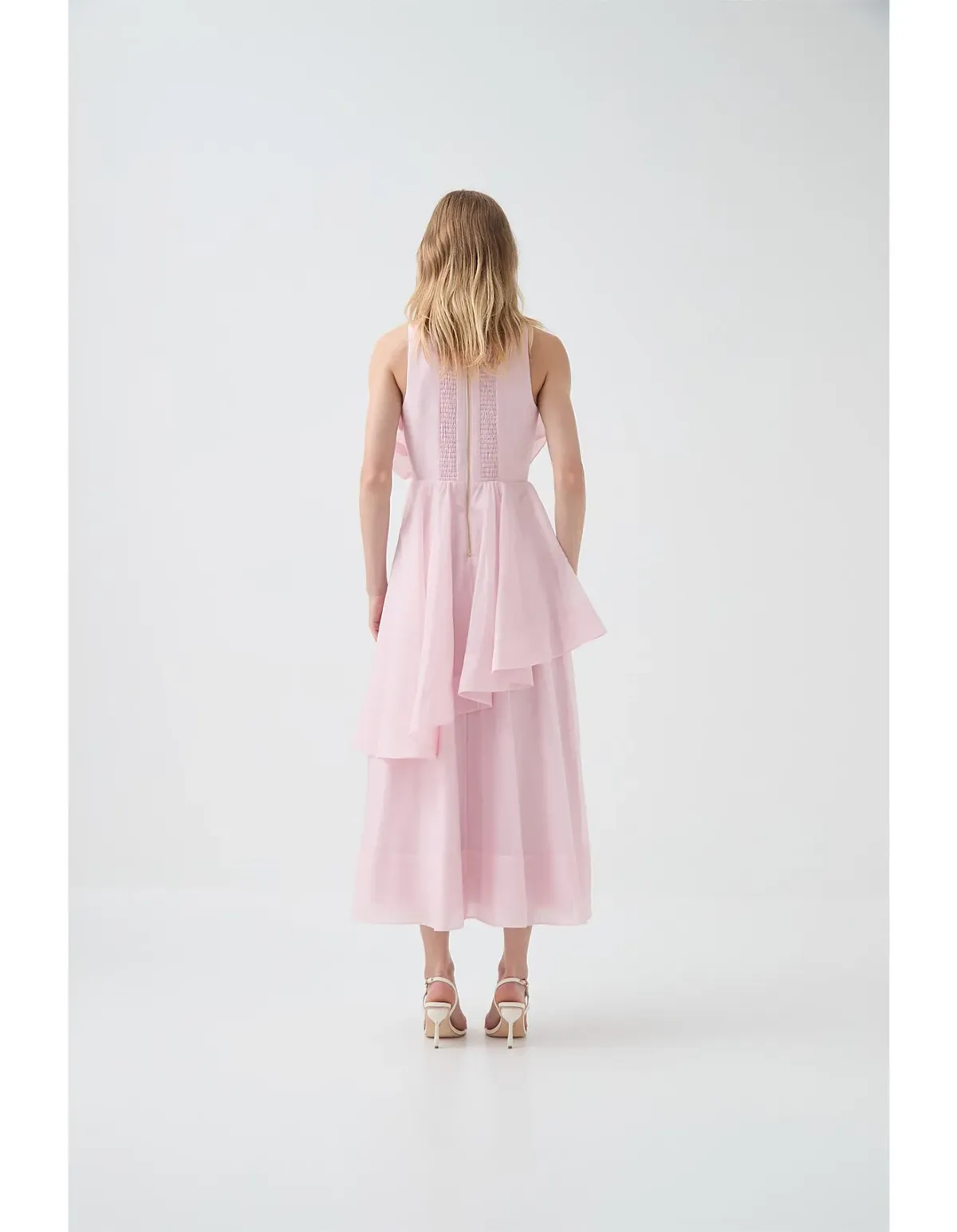 Aje Selestia Midi Dress Size 6 Ash Pink - Image 5