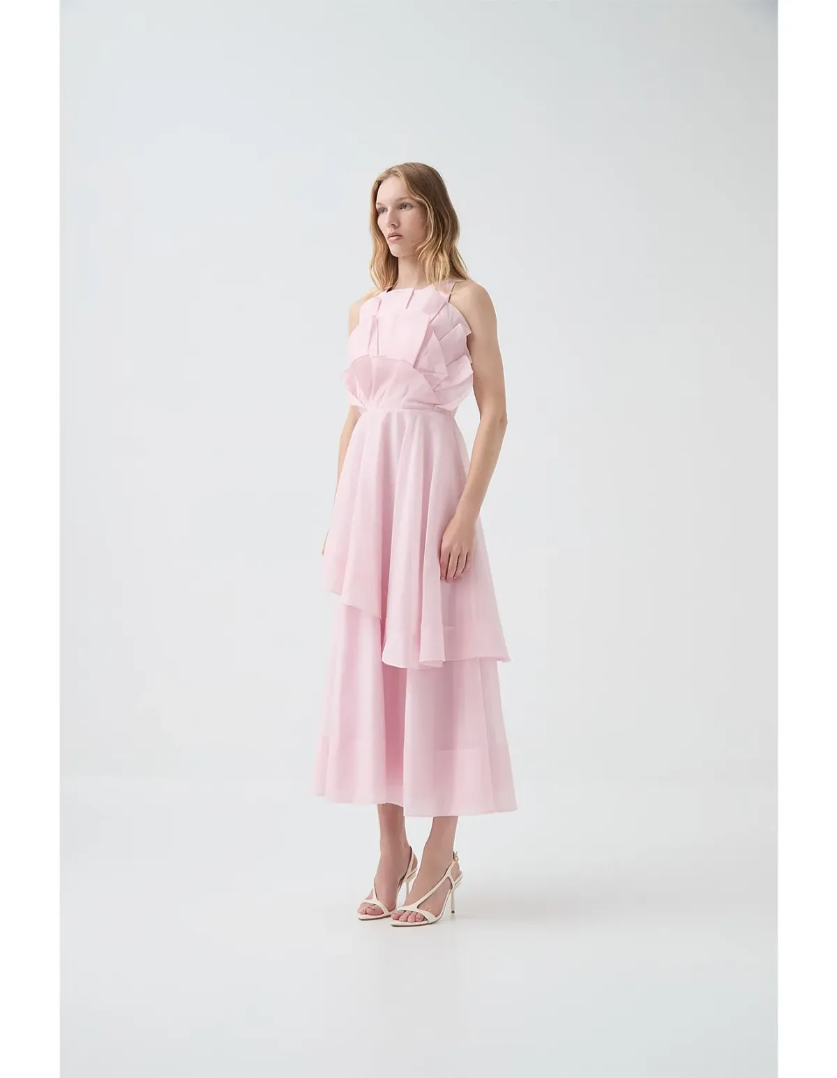 Aje Selestia Midi Dress Size 6 Ash Pink - Image 4