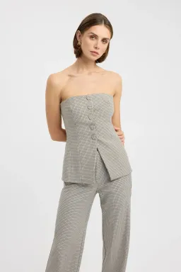 Kookai Denver Strapless Button Top Houndstooth Check Size 10 / M — Cocktail, Races, Going Out for rent on The Volte - image 1