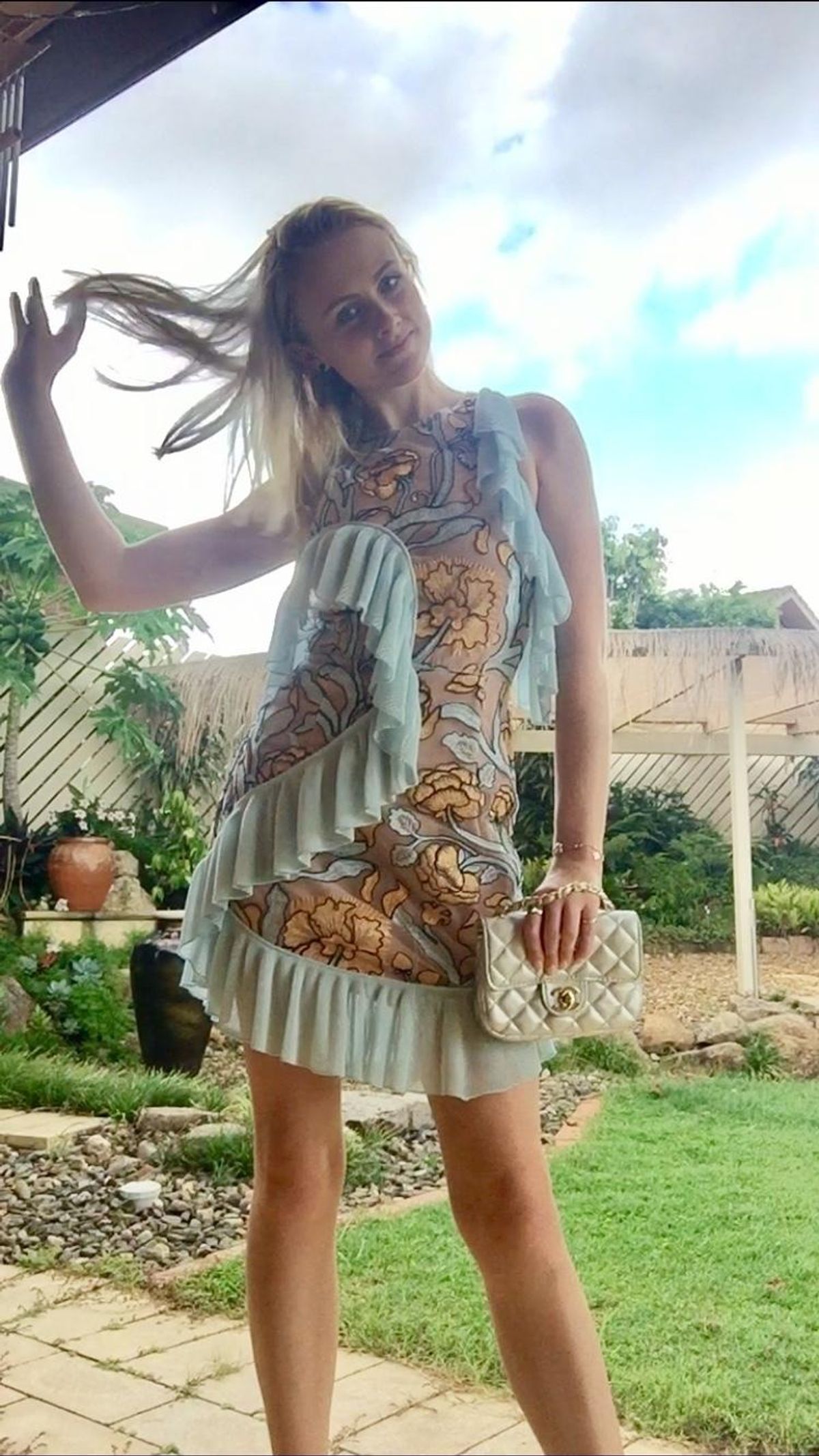 Alice McCall Frill Mini Dress Floral Size 10 - Image 3