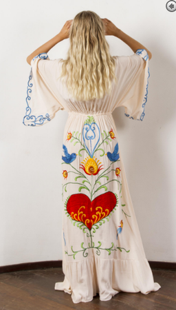 Fillyboo Strange Magic embroidered maternity dress - Light Blush  for rent on The Volte - image 2