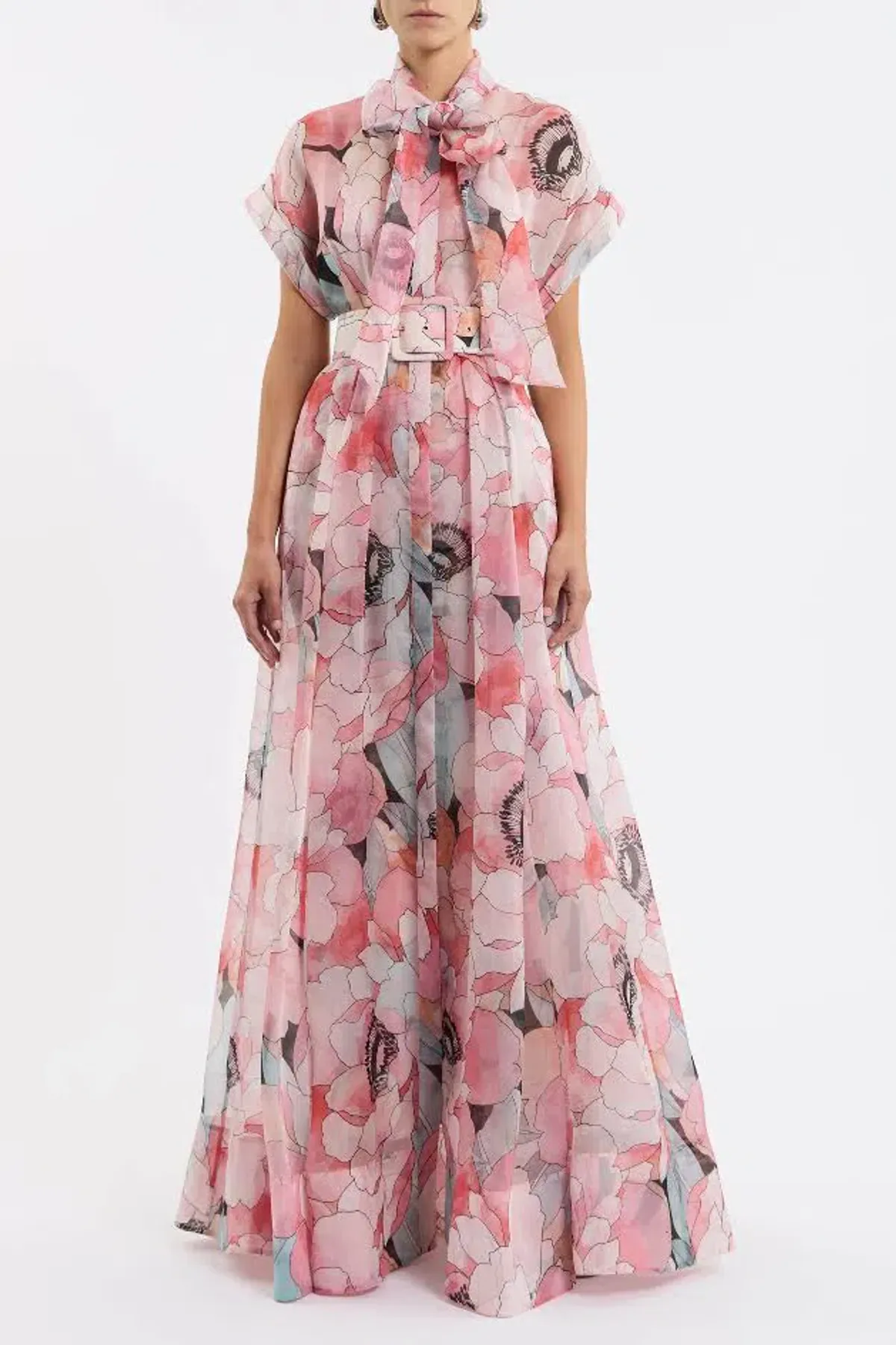 🌸 New REBECCA VALLANCE Bridal Bouquet Gown – Pink Floral – Size 8 Maxi Dress  - Image 2