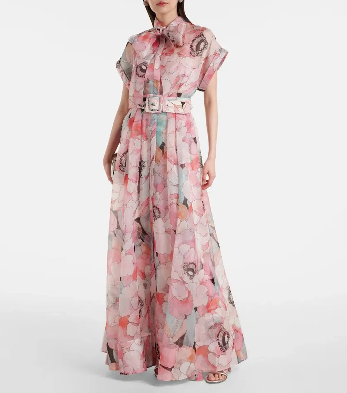 🌸 New REBECCA VALLANCE Bridal Bouquet Gown – Pink Floral – Size 8 Maxi Dress  - Image 7